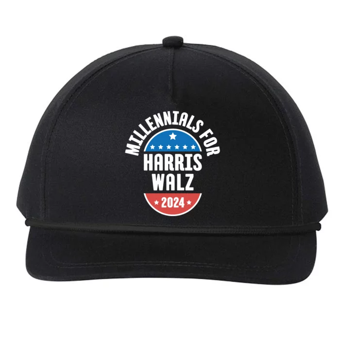 Millennials For Harris Walz 2024 Cool Gift Snapback Five-Panel Rope Hat