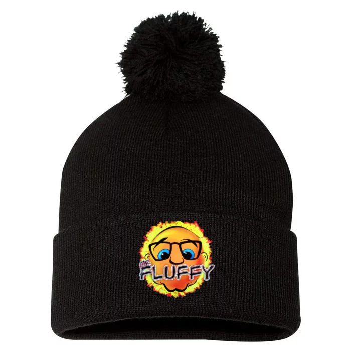 Mr Fluffy Head Pom Pom 12in Knit Beanie