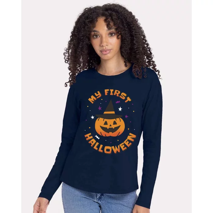 My First Halloween Pumpkin Womens Cotton Relaxed Long Sleeve T-Shirt