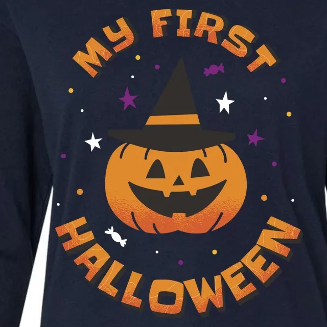 My First Halloween Pumpkin Womens Cotton Relaxed Long Sleeve T-Shirt