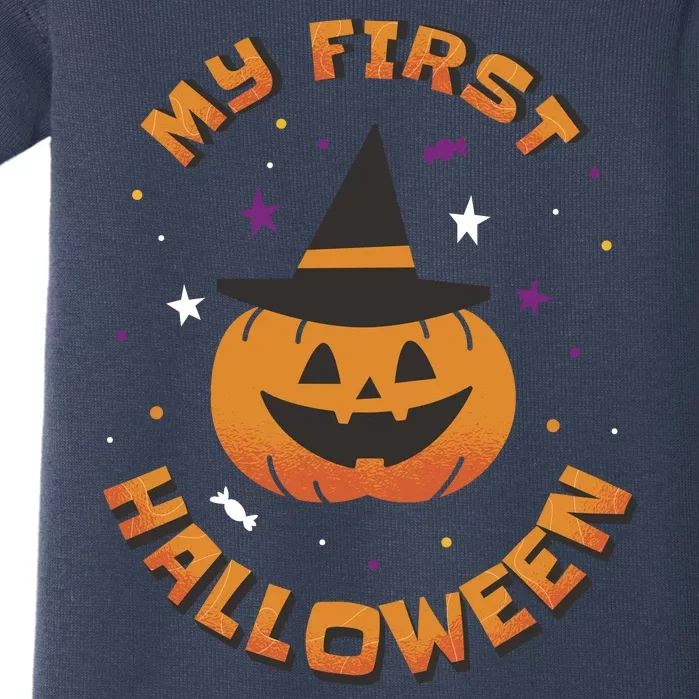 My First Halloween Pumpkin Baby Bodysuit