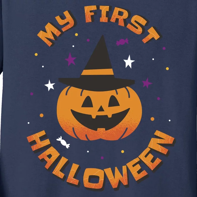 My First Halloween Pumpkin Kids Long Sleeve Shirt