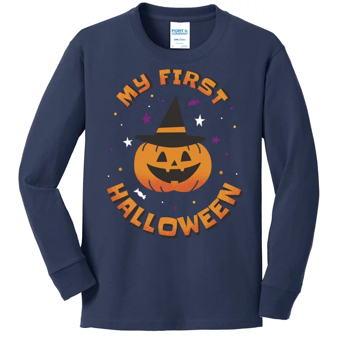 My First Halloween Pumpkin Kids Long Sleeve Shirt