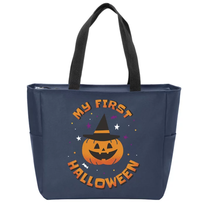 My First Halloween Pumpkin Zip Tote Bag