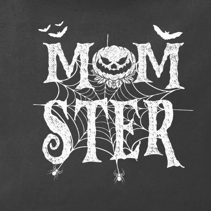 Momster Funy Halloween For Mom Monster Pumpkin Mommy Zip Tote Bag