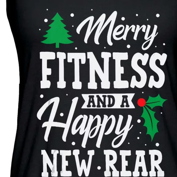 Merry Fitness Happy New Rear Workout Christmas Tank Top Ladies Essential Flowy Tank