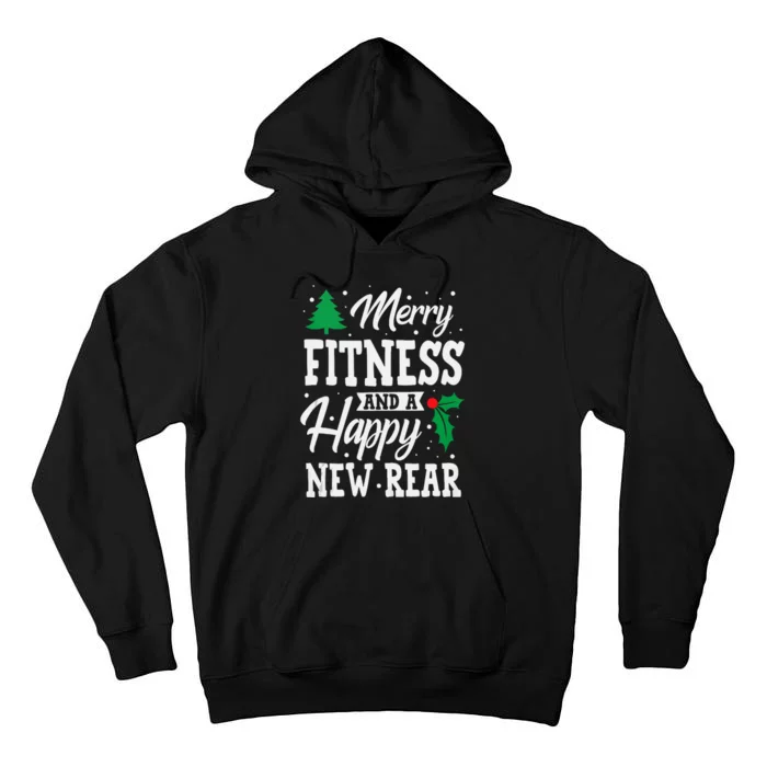 Merry Fitness Happy New Rear Workout Christmas Tank Top Tall Hoodie