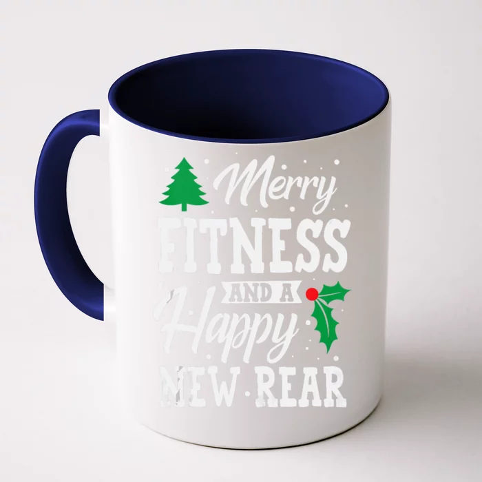 Merry Fitness Happy New Rear Workout Christmas Tank Top Front & Back Coffee Mug