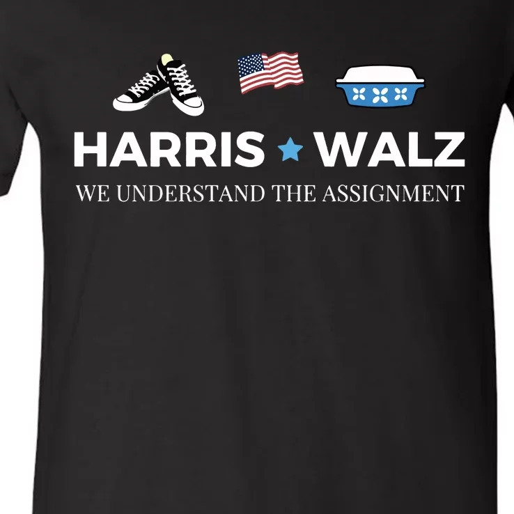 Midwest For Harris Walz V-Neck T-Shirt