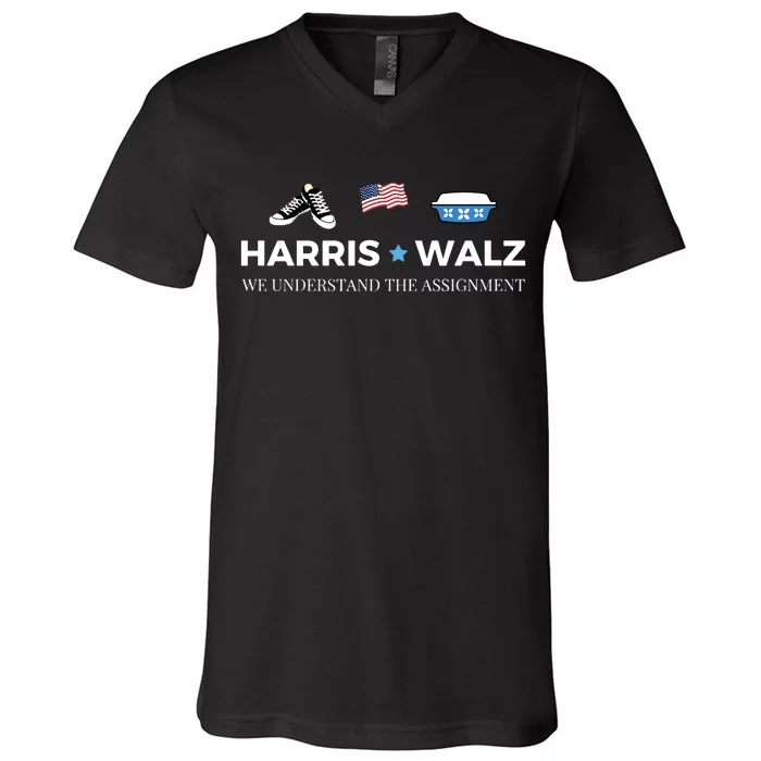 Midwest For Harris Walz V-Neck T-Shirt