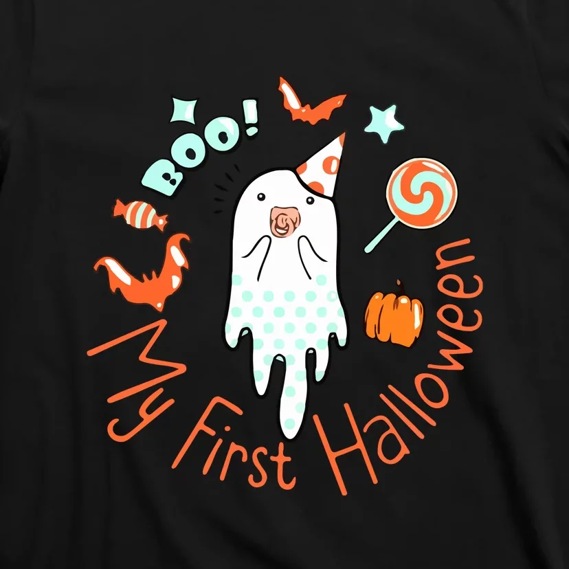 My First Halloween Cute Ghost Boho Baby Gift T-Shirt