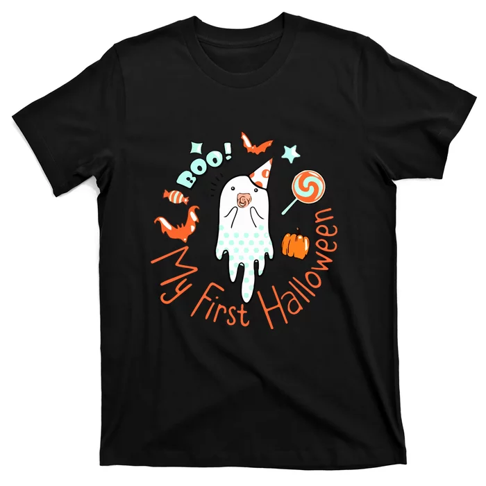 My First Halloween Cute Ghost Boho Baby Gift T-Shirt