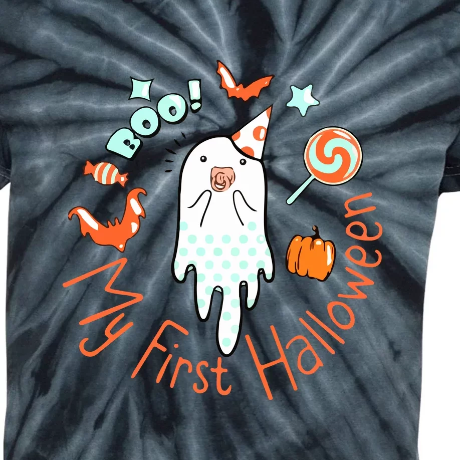 My First Halloween Cute Ghost Boho Baby Gift Kids Tie-Dye T-Shirt