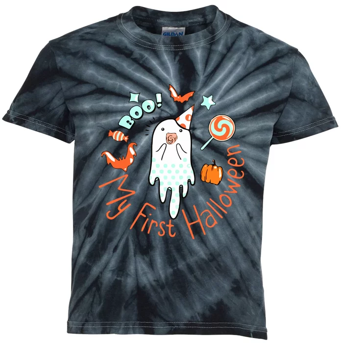 My First Halloween Cute Ghost Boho Baby Gift Kids Tie-Dye T-Shirt