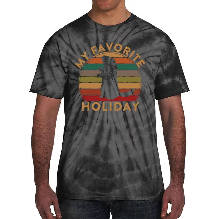 My Favorite Holiday Ground Hog Sunset Gift Groundhog Day Tie-Dye T-Shirt