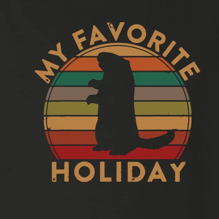 My Favorite Holiday Ground Hog Sunset Gift Groundhog Day Toddler Long Sleeve Shirt