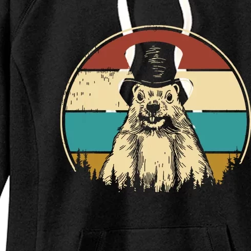 My Favorite Holiday Retro Groundhog Day Woodchuck Lover Women's Fleece Hoodie