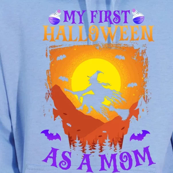 My First Halloween As A Mom New Mother Mom To Be Halloween Funny Gift Unisex Surf Hoodie