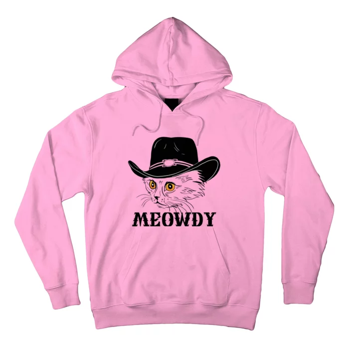 Meowdy Funny Howdy Cat Dad Joke Gift Hoodie