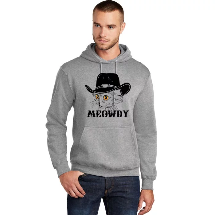 Meowdy Funny Howdy Cat Dad Joke Gift Tall Hoodie