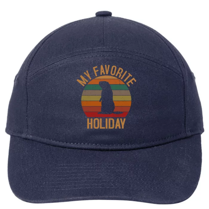 My Favorite Holiday Groundhog Day 7-Panel Snapback Hat