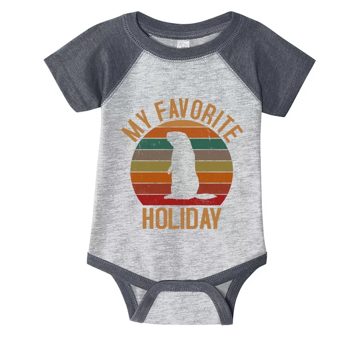 My Favorite Holiday Groundhog Day Infant Baby Jersey Bodysuit