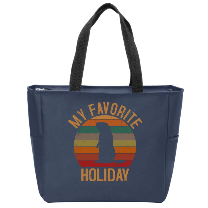 My Favorite Holiday Groundhog Day Zip Tote Bag