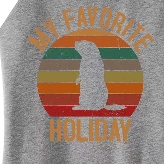 My Favorite Holiday Groundhog Day Women’s Perfect Tri Rocker Tank