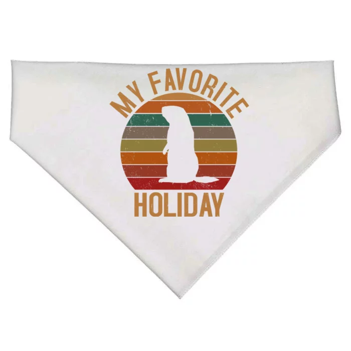 My Favorite Holiday Groundhog Day USA-Made Doggie Bandana