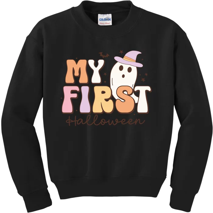 My First Halloween Retro Cute Ghost Funny Gift Kids Sweatshirt