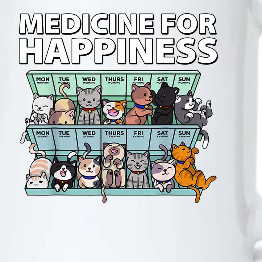 Medicine For Happiness Funny Cat Lover Black Color Changing Mug