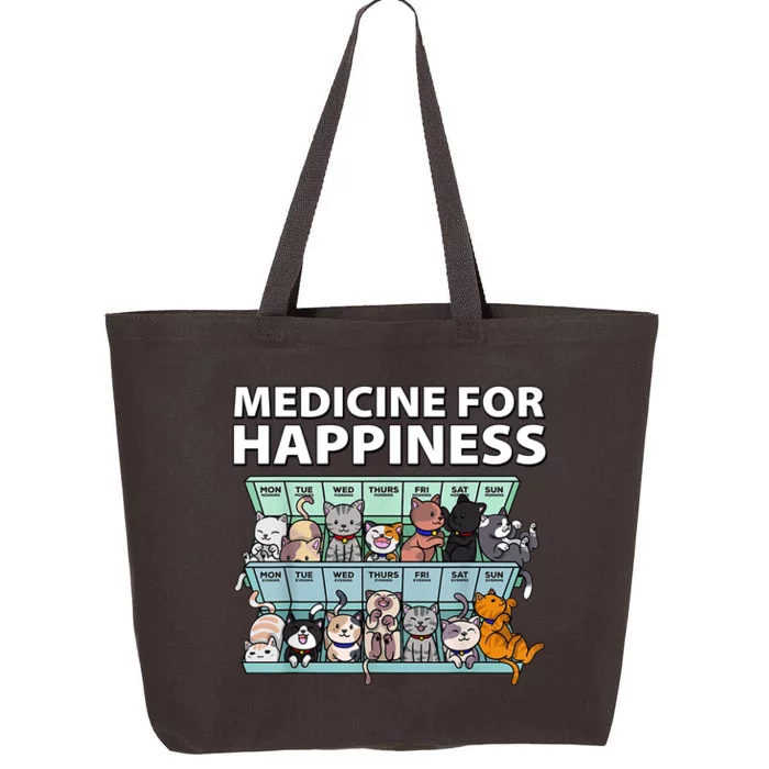 Medicine For Happiness Funny Cat Lover 25L Jumbo Tote