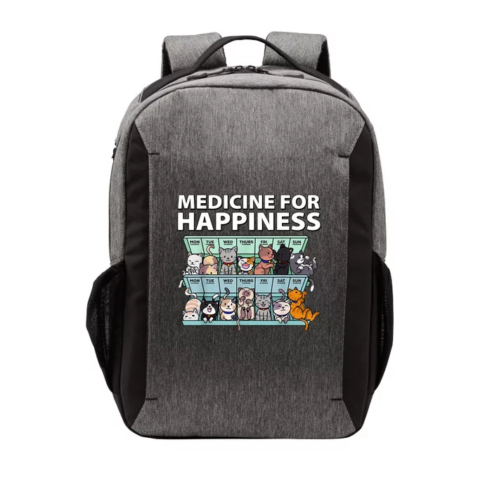 Medicine For Happiness Funny Cat Lover Vector Backpack