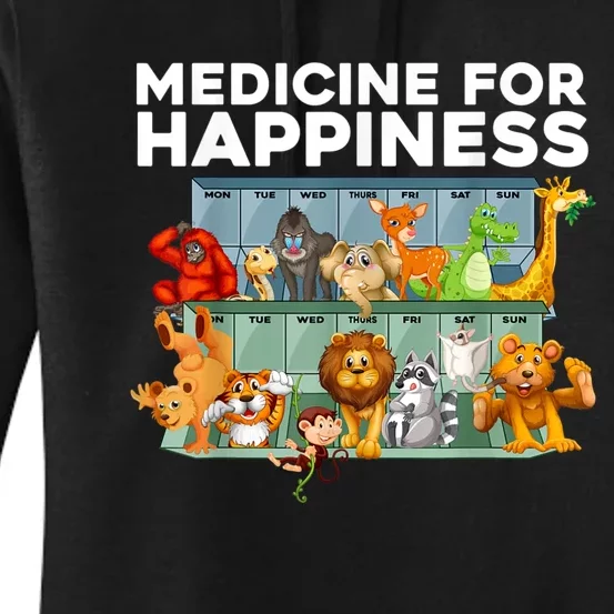 Medicine For Happiness Wildlife Animal Rescue Zoo Animal Women's Pullover Hoodie