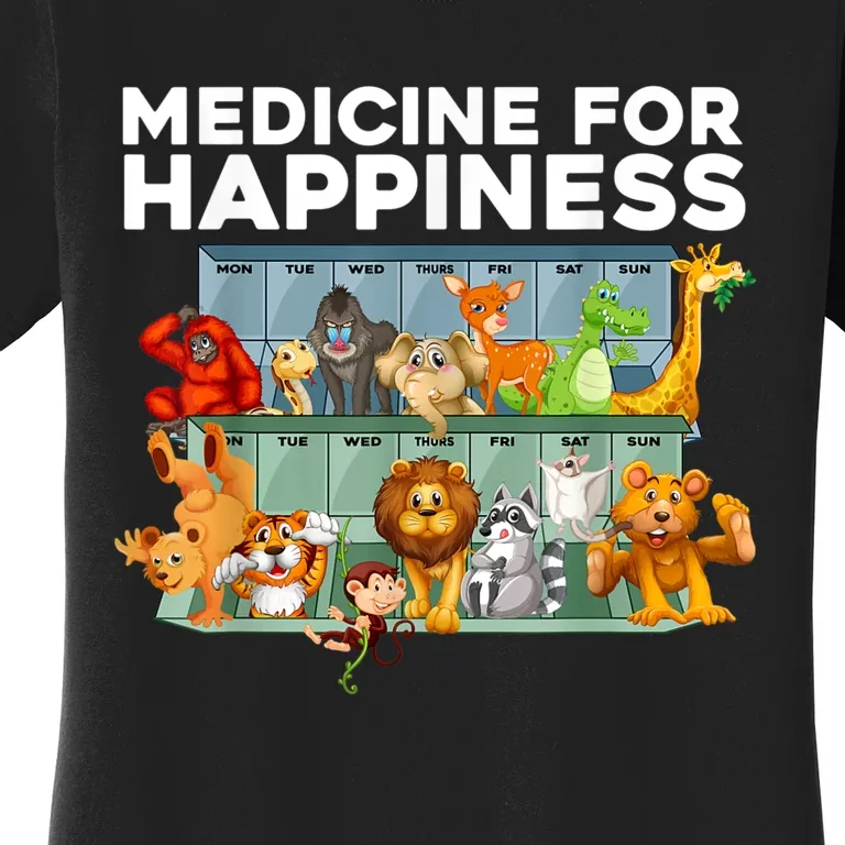 Medicine For Happiness Wildlife Animal Rescue Zoo Animal Women's T-Shirt