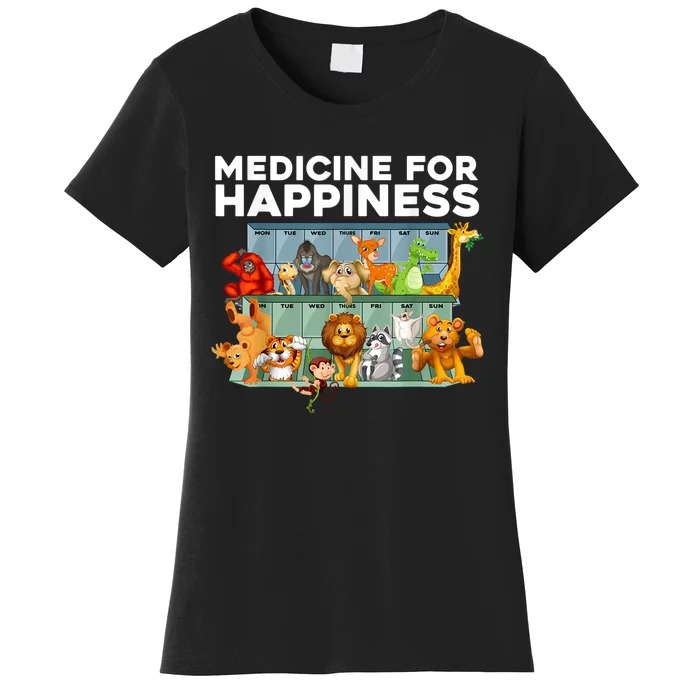 Medicine For Happiness Wildlife Animal Rescue Zoo Animal Women's T-Shirt