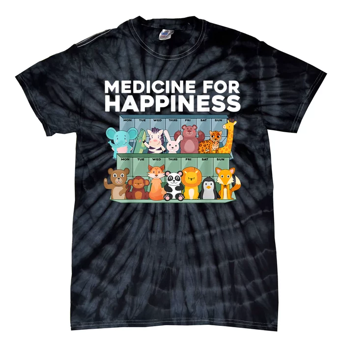 Medicine For Happiness Wildlife Animal Rescue Zoo Animals Tie-Dye T-Shirt