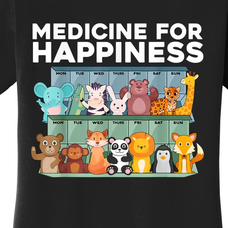 Medicine For Happiness Wildlife Animal Rescue Zoo Animals Women's T-Shirt