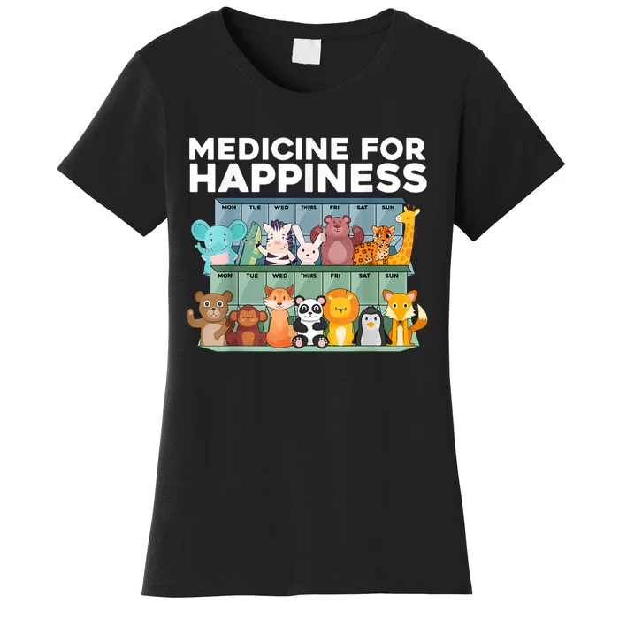 Medicine For Happiness Wildlife Animal Rescue Zoo Animals Women's T-Shirt