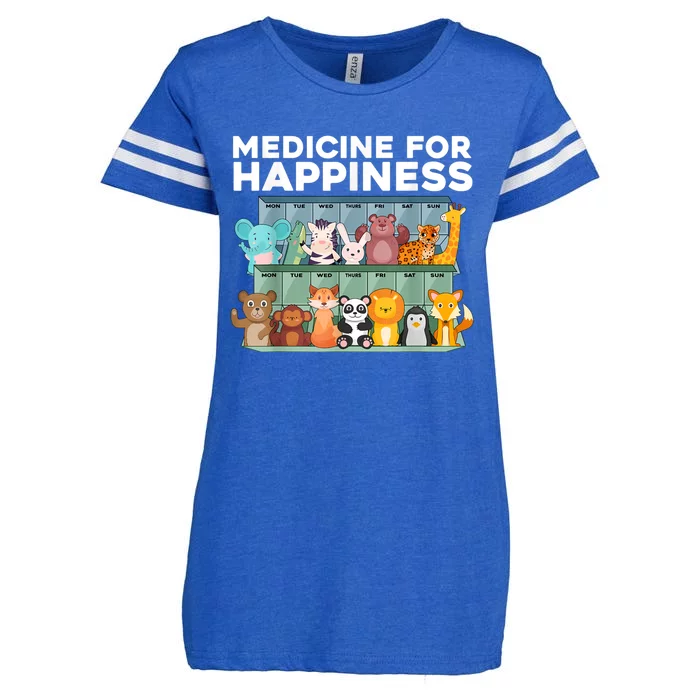 Medicine For Happiness Wildlife Animal Rescue Zoo Animals Enza Ladies Jersey Football T-Shirt