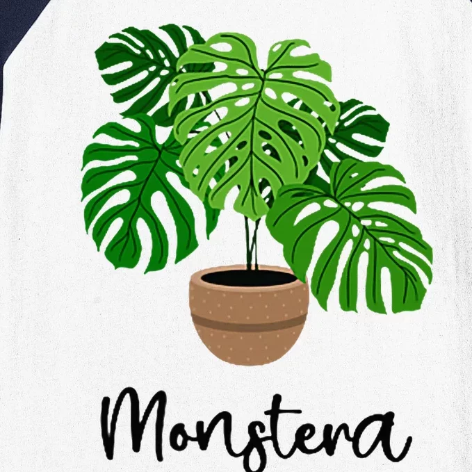 Monstera Flora Houseplant Gardener Plant Lover Baseball Sleeve Shirt