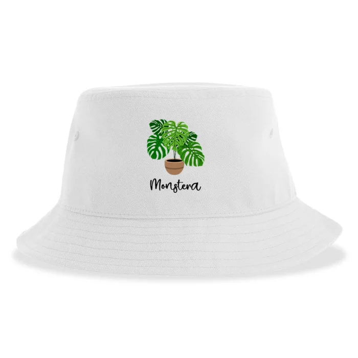 Monstera Flora Houseplant Gardener Plant Lover Sustainable Bucket Hat