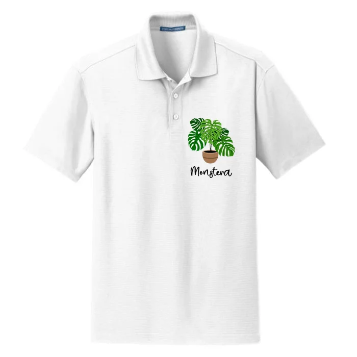 Monstera Flora Houseplant Gardener Plant Lover Dry Zone Grid Performance Polo