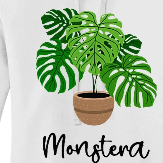 Monstera Flora Houseplant Gardener Plant Lover Women's Pullover Hoodie