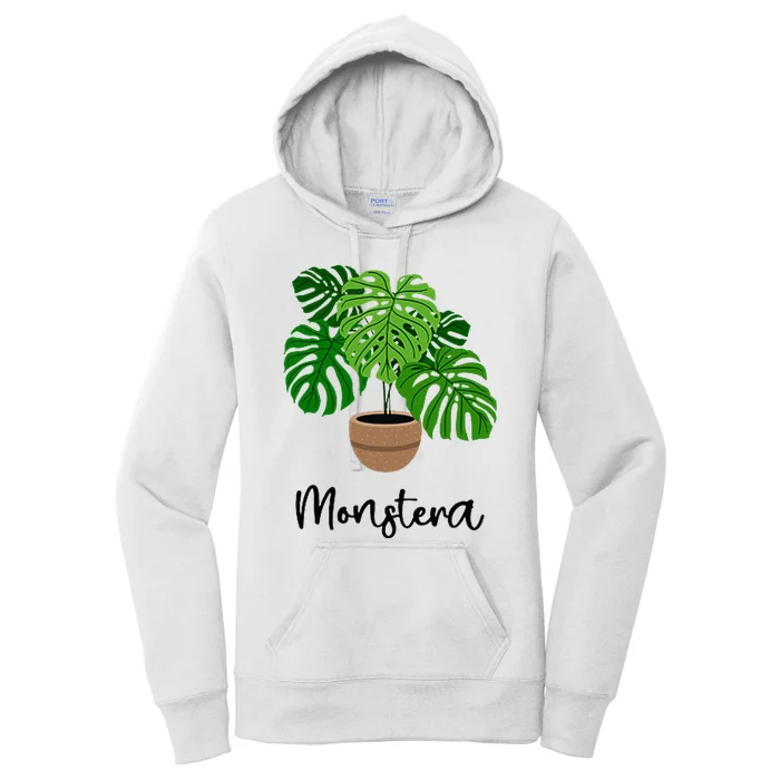 Monstera Flora Houseplant Gardener Plant Lover Women's Pullover Hoodie