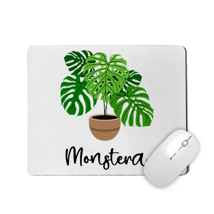 Monstera Flora Houseplant Gardener Plant Lover Mousepad