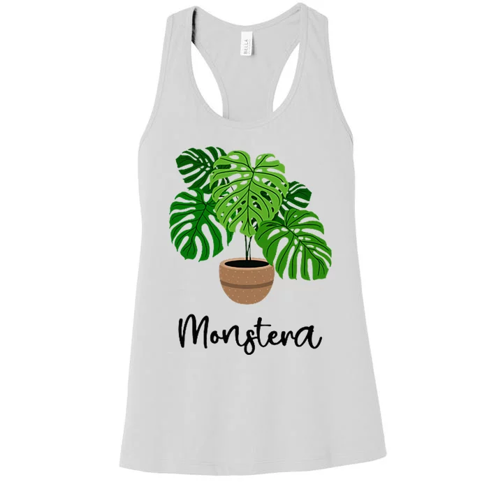 Monstera Flora Houseplant Gardener Plant Lover Women's Racerback Tank