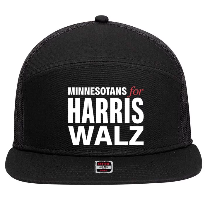 Minnesotans For Harris Walz 7 Panel Mesh Trucker Snapback Hat