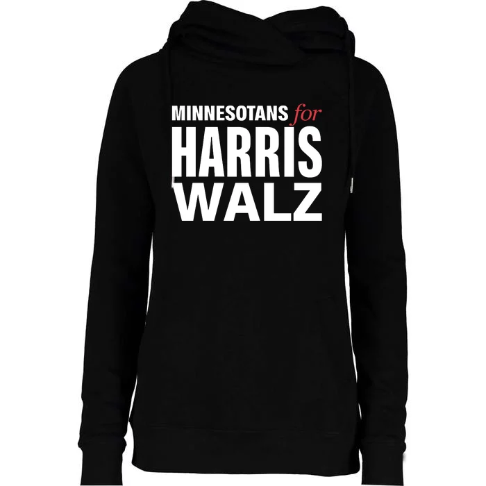 Minnesotans For Harris Walz Womens Funnel Neck Pullover Hood