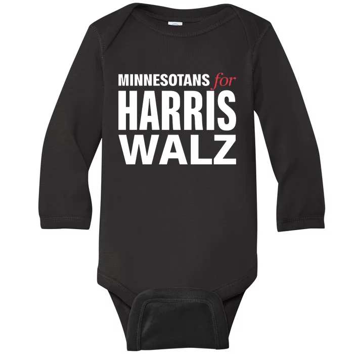 Minnesotans For Harris Walz Baby Long Sleeve Bodysuit